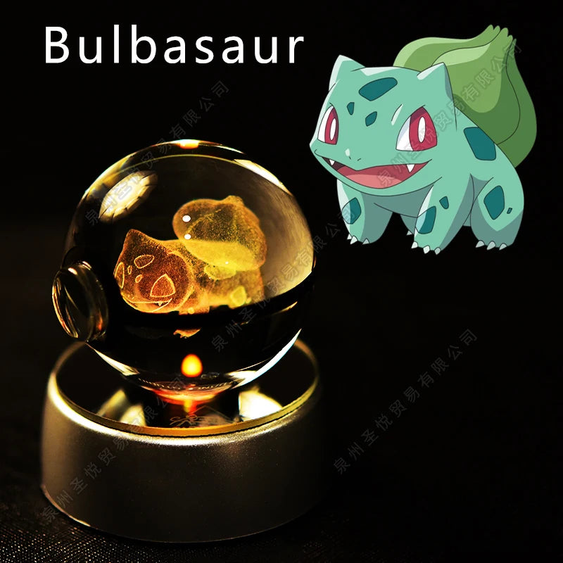 3D Crystal Ball Night Light – LED Glass Decorative Lamp