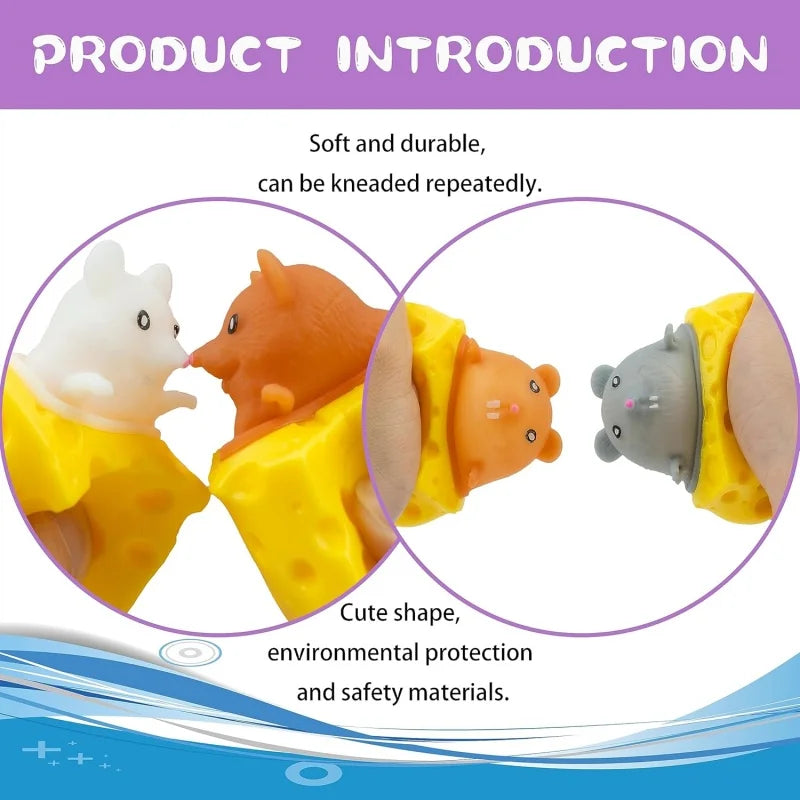 Mouse Cheese Squeeze Toy – Pop Up Interactive Fidget
