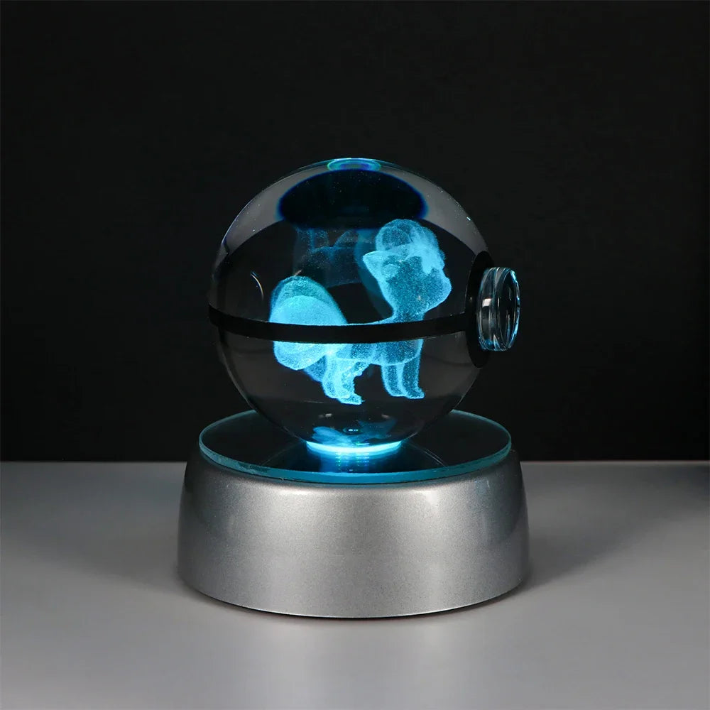 3D Crystal Ball Night Light – LED Decorative Display Lamp