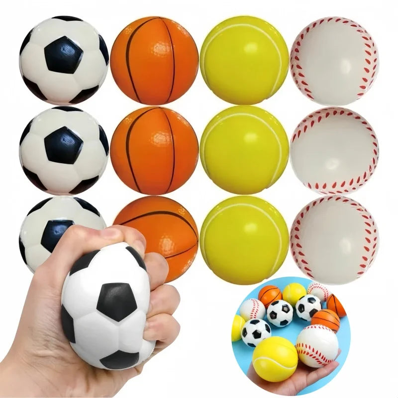 Sports Stress Ball 12pcs Soft Squeeze Balls for Stress Relief