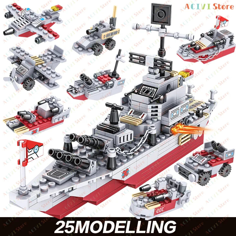 Ship Building Blocks Set – Ship & Aircraft Model Construction Kit