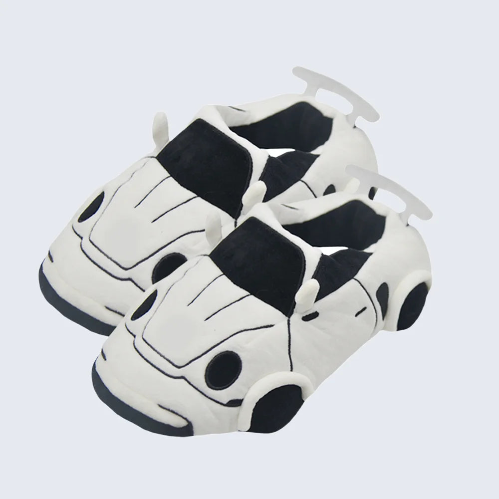 10 COLORS Vehicle Shape Plush Slippers Women Men Cartoon Car Warm Soft House Shoes Birthday Party Indoor Slipper
