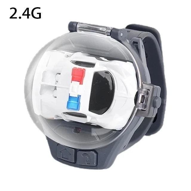 Mini Remote Control Car Watch Toy with LED Lights, 2.4GHz RC Racing Car