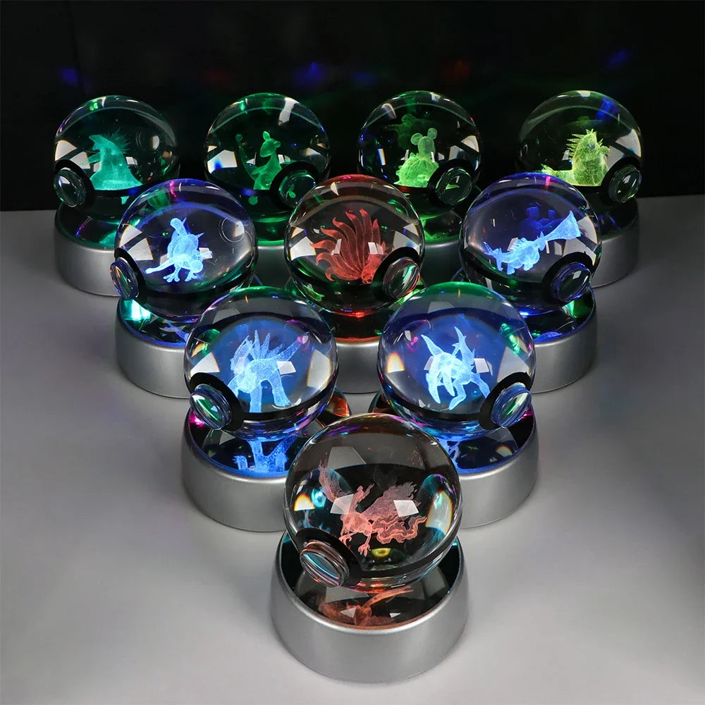 3D Crystal Ball Night Light – LED Decorative Display Lamp