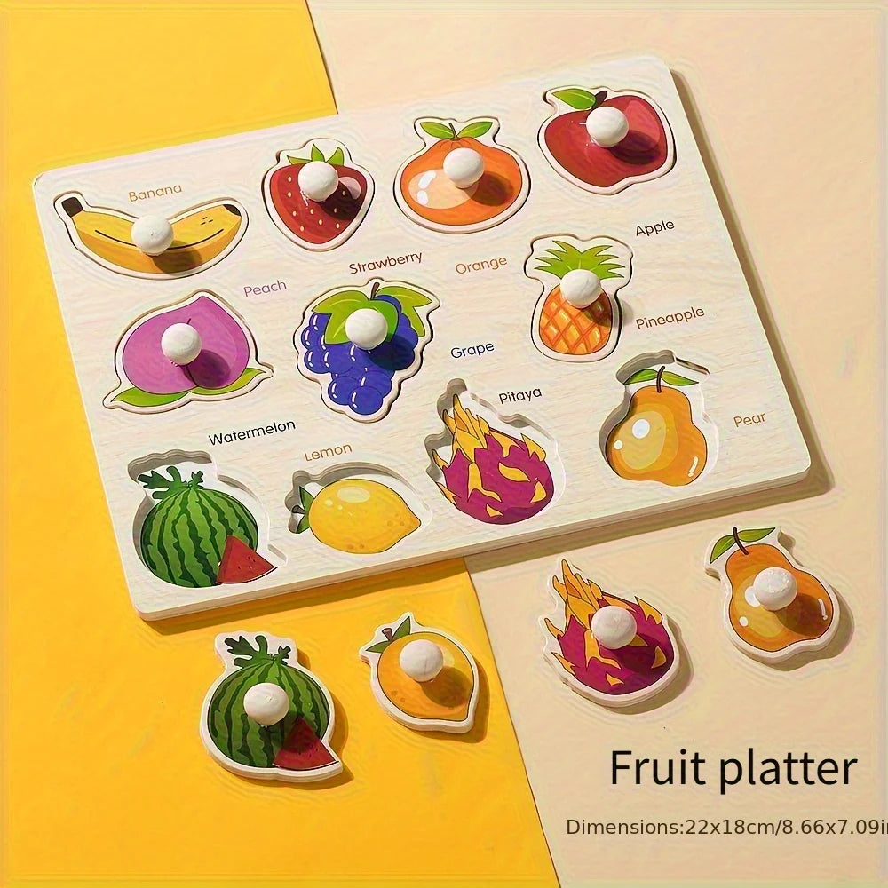 Montessori Shape Puzzle – Wooden Geometry Matching Board