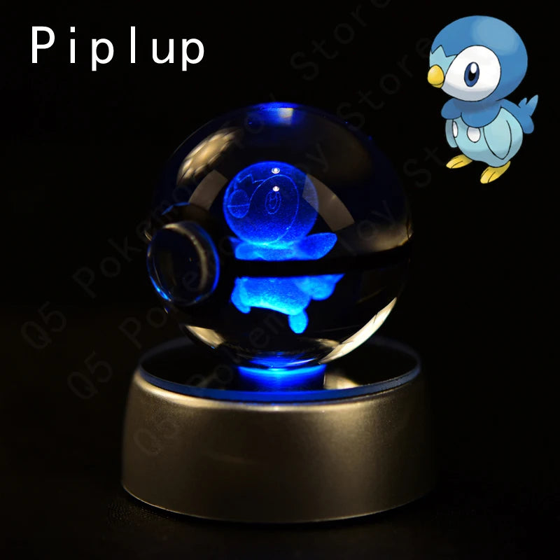 3D Crystal Ball Night Light Glass LED Collectible Lamp