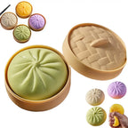 Dumpling Squishy Toy – Bao Bun Squeeze Fidget with Steamer