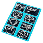 Metal Brain Teaser Puzzle Set – 8-Piece IQ Logic Games