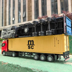 1/50 Simulation Large Truck Toy Car Model Alloy Diecast Transport Container Vehicle Car For Boy Gifts with Sound Light Pull Back