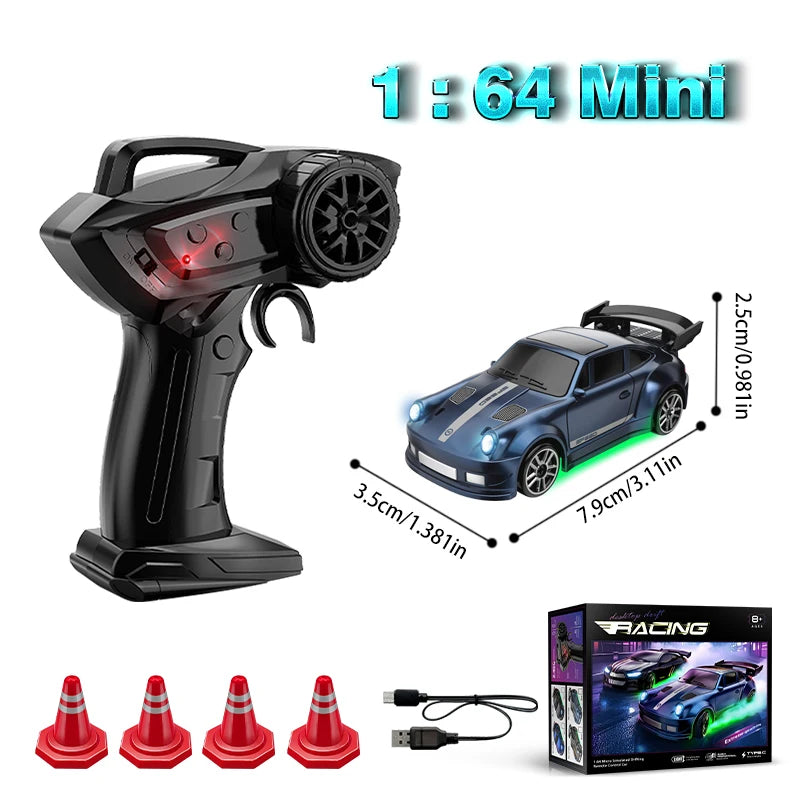 1:64 RC Drift Car – with Rechargeable Battery