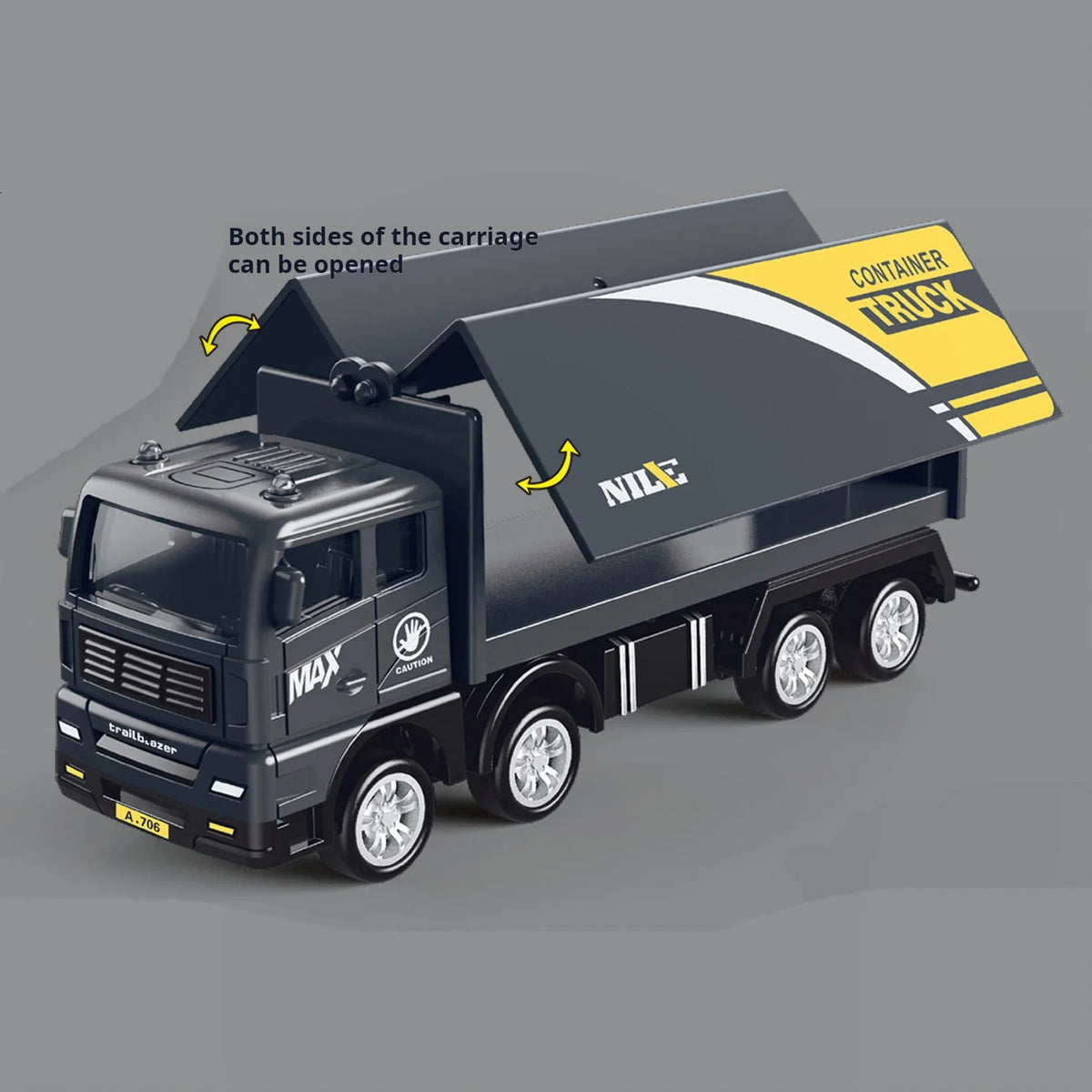 1:32 Container Truck Toy – Pull Back Freight Model