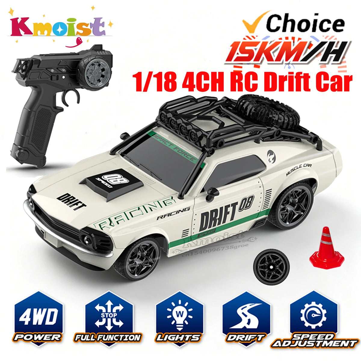 1:18 RC Car 2.4G Remote Control Racing Drift Car with Lights