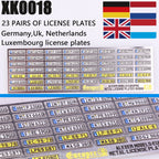 1:64 Alloy Car Model Alexen XK0001-XK0023 Metal License Plate Number Plate 1/64 Model Accessories Making Tools Hobbyist DIY
