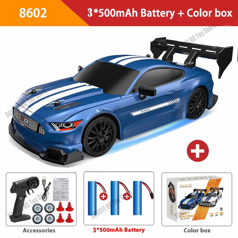RC Drift Car 4WD Remote Control Car with LED Lights, 2.4GHz