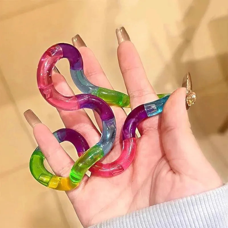 Twisting Rope Fidget Toy – Rainbow Knot Sensory Puzzle