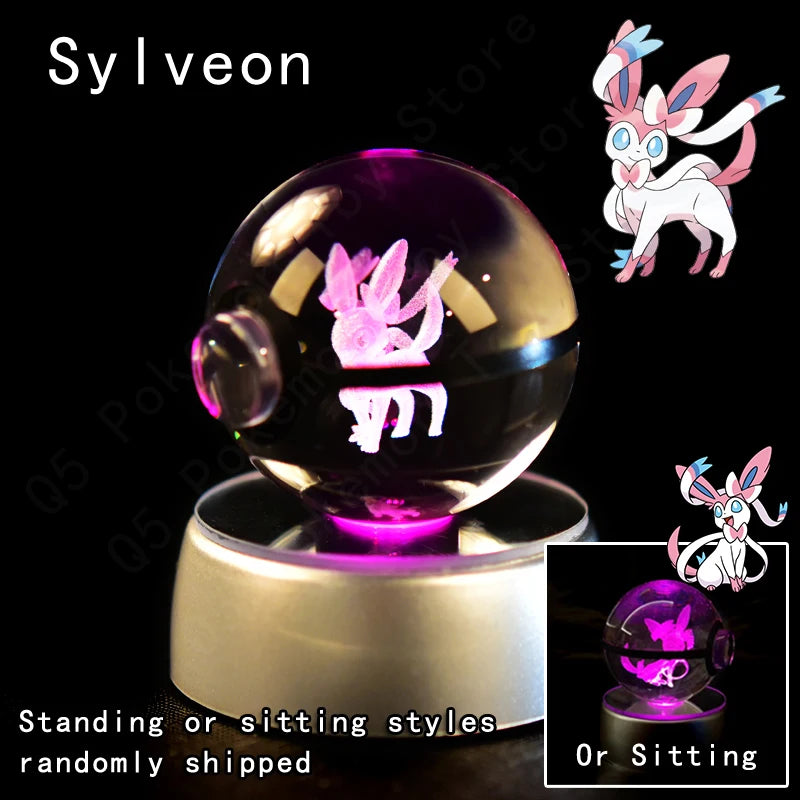 3D Crystal Ball Night Light – LED Glass Decorative Lamp
