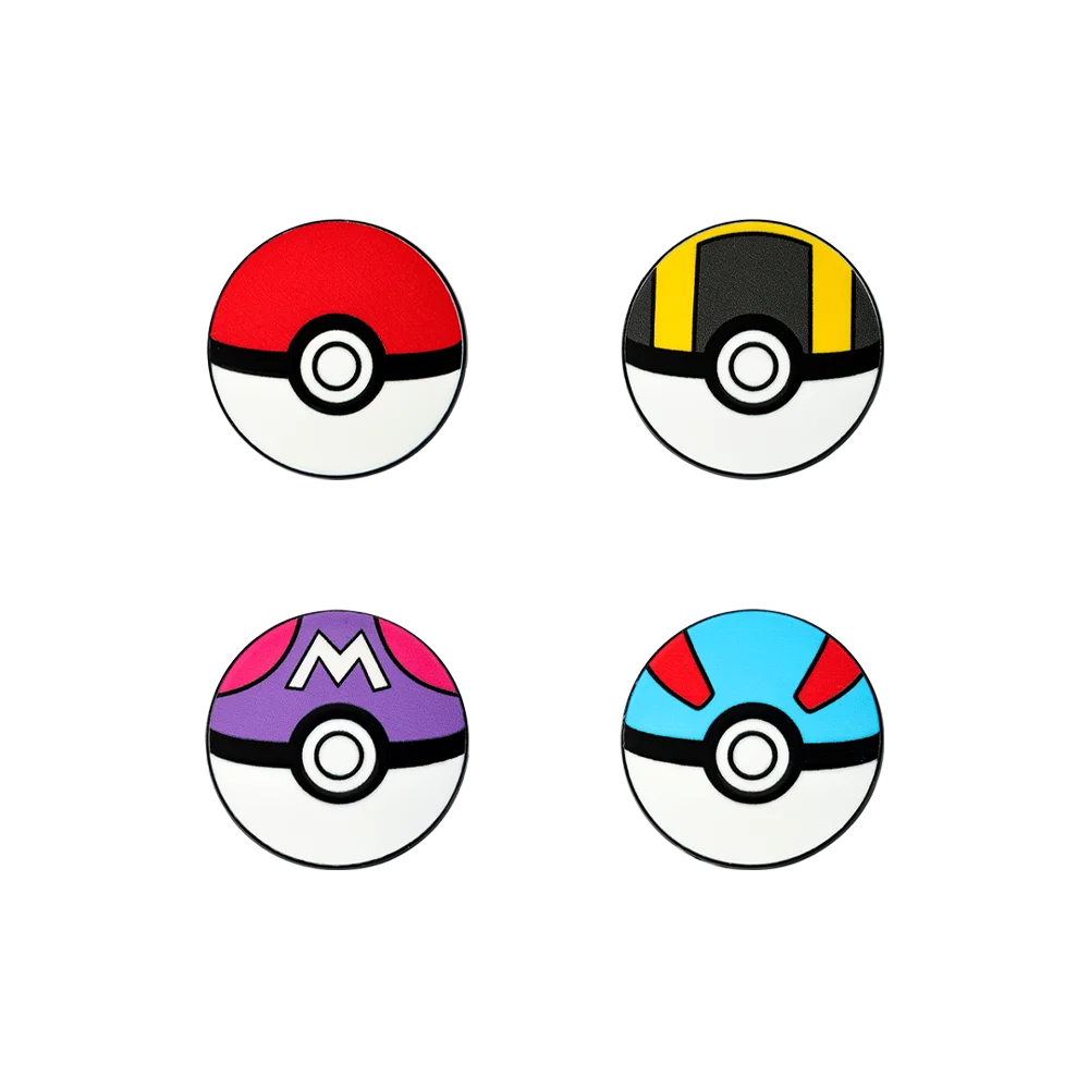 4pcs Poké Ball Enamel Pin Set Classic, Master, Ultra & Great Ball Brooch Badges for Fans, Cosplay & Daily Decoration