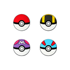 4pcs Poké Ball Enamel Pin Set Classic, Master, Ultra & Great Ball Brooch Badges for Fans, Cosplay & Daily Decoration