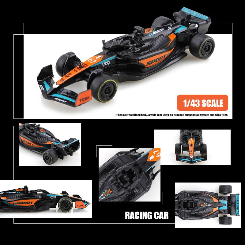 Diecast Racing Car – 1:43 Metal Formula Pullback Toy Car