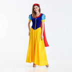 Classic Fairy Tale Snow White Princess Costume Adults Women Halloween Performance Fantasia Princess Cosplay Role Playing Dresses