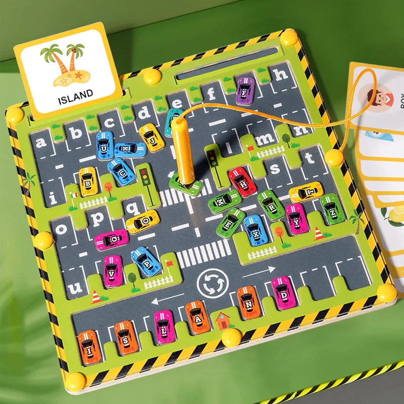 Magnetic Alphabet Maze – Wooden Letter Learning Puzzle Toy