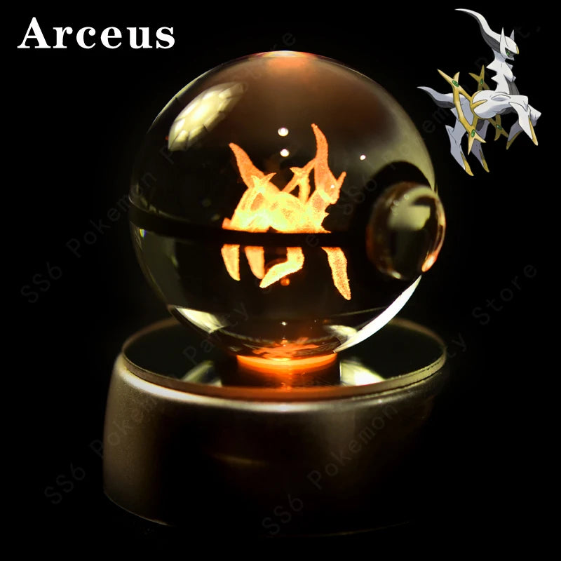3D Crystal Ball Night Light Glass LED Collectible Lamp