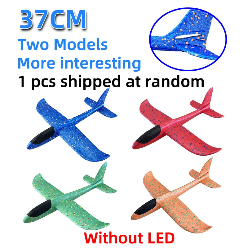 50/33CM Big Foam Plane Glider Hand Throw Airplane LED Inertial EPP Bubble Planes Outdoor Launch Kids Toys for Children Boys Gift