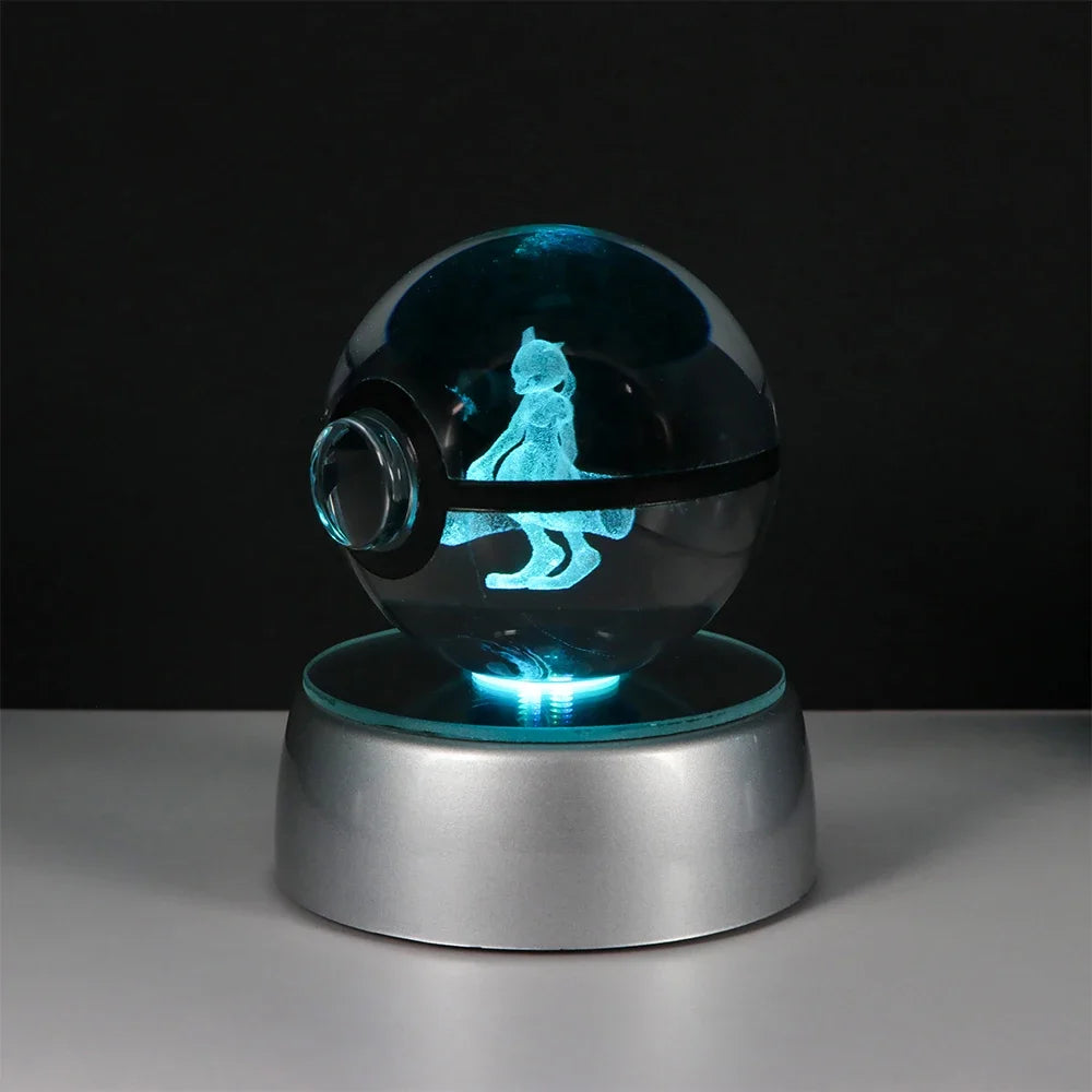 3D Crystal Ball Night Light – LED Decorative Display Lamp