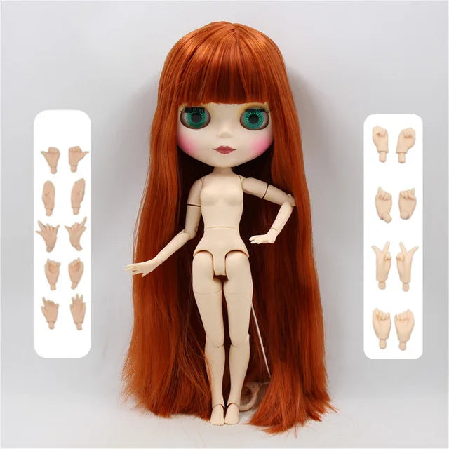 1/6 BJD Doll 30cm Red Brown Hair Jointed Body – Collectible Fashion Doll