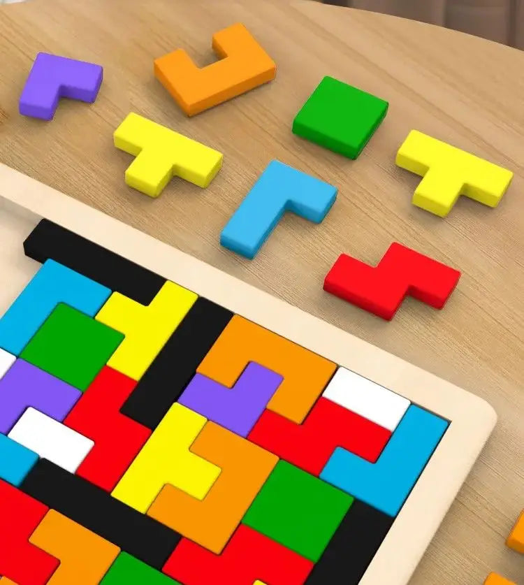 Wooden Tangram Puzzle – Colorful Geometric Shape Learning Toy
