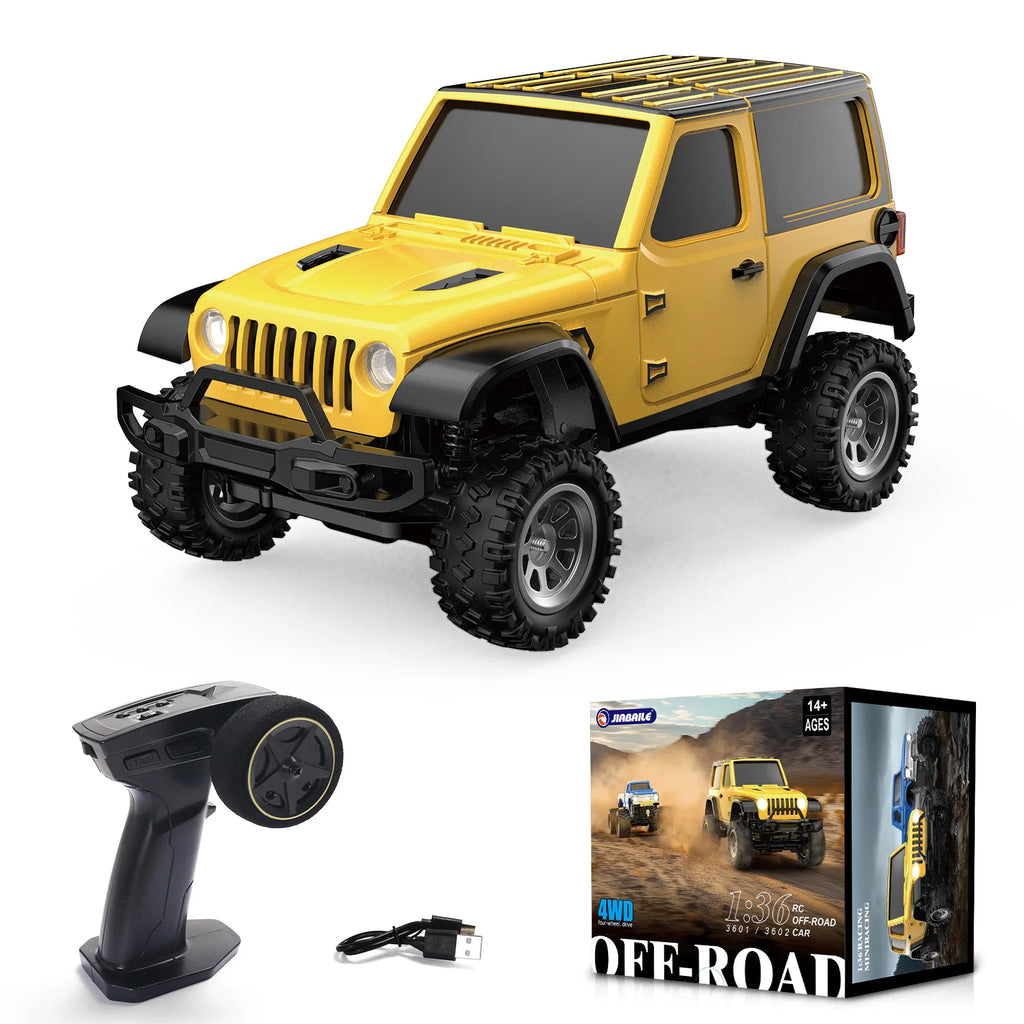 Mini RC Crawler Car 4WD Off-Road with Lights, Remote Control