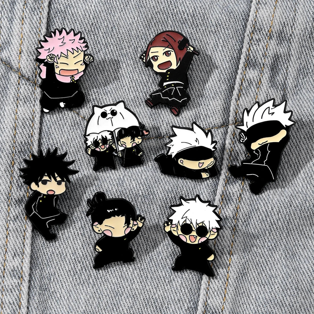 8pcs Itadori Yuji Enamel Pin Set Cartoon Character Brooch Creative Metal Badge Jewelry for Clothing Backpack Souvenir Gift
