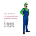 Anime Super Luigi Brothers Cosplay Adult Men and Women Boys Girls Jumpsuit Beard Hat Set Halloween Costume Props