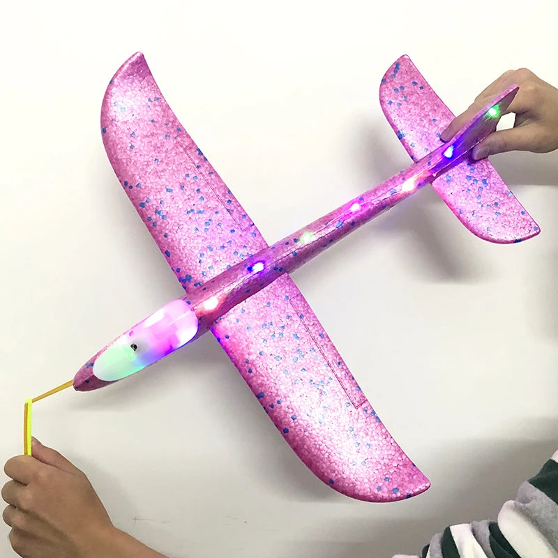 50/33CM Big Foam Plane Glider Hand Throw Airplane LED Inertial EPP Bubble Planes Outdoor Launch Kids Toys for Children Boys Gift