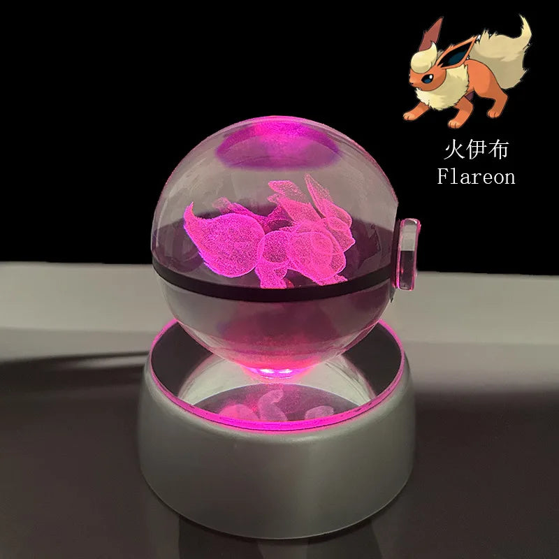 3D Crystal Ball Night Light – LED Decorative Display Lamp