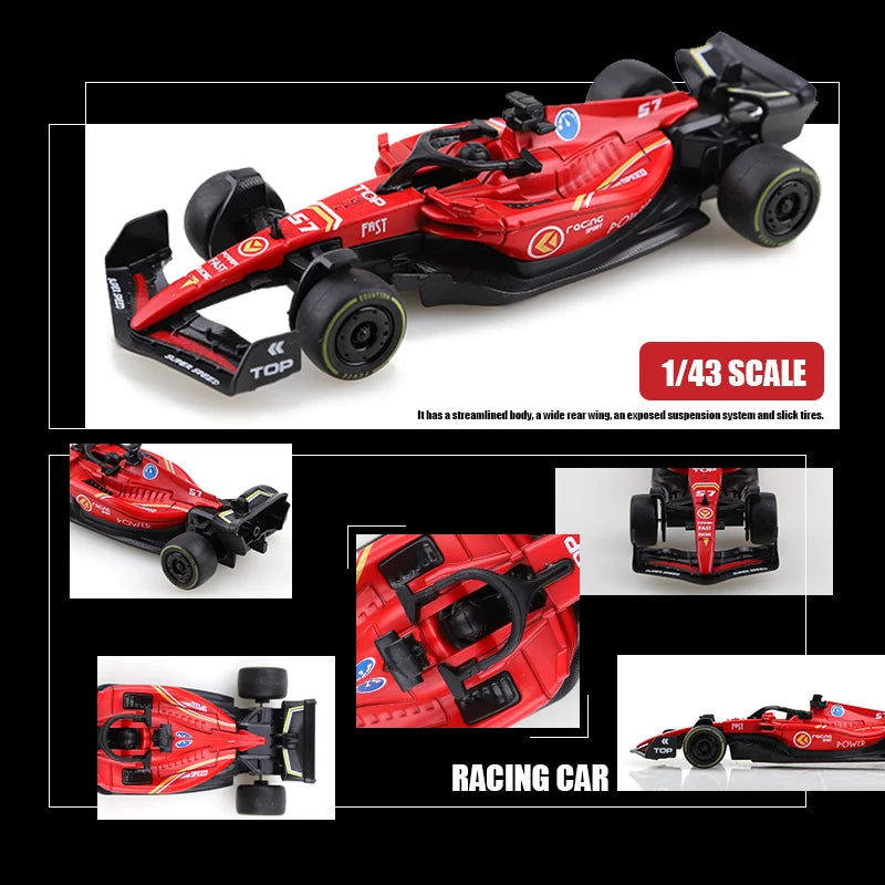 Diecast Racing Car – 1:43 Metal Formula Pullback Toy Car