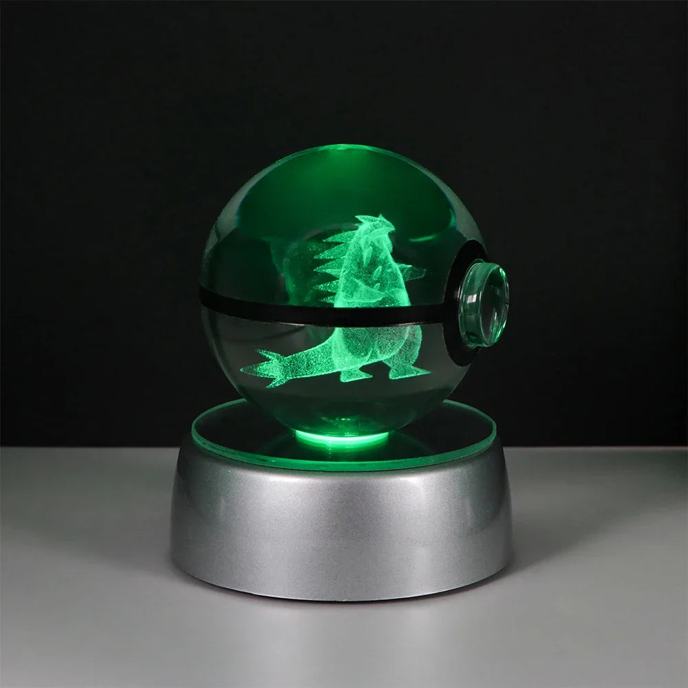 3D Crystal Ball Night Light – LED Decorative Display Lamp