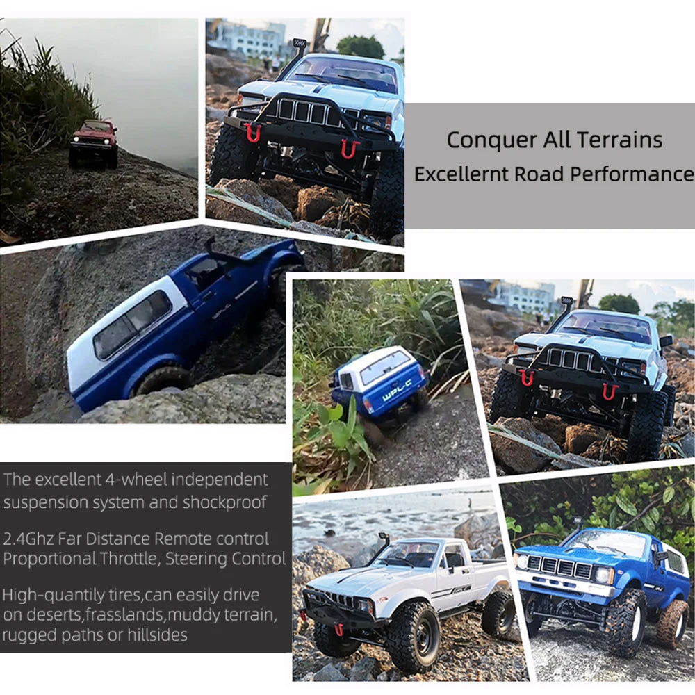 RC Rock Crawler 1:16 4WD Off Road Climbing Truck with LED