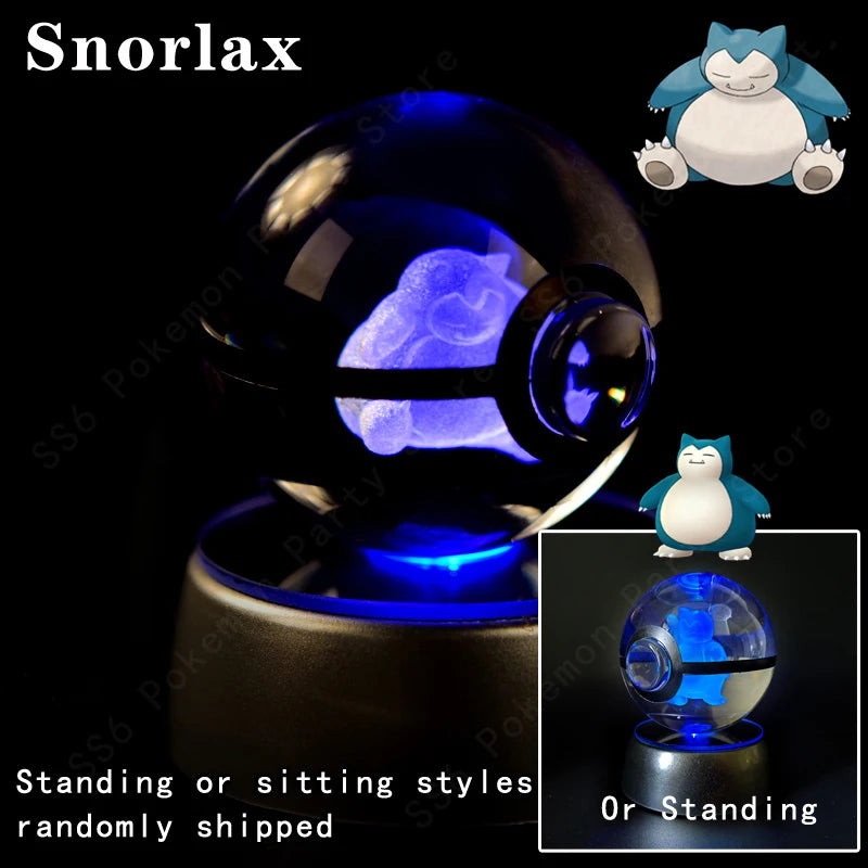 3D Crystal Ball Night Light Glass LED Collectible Lamp
