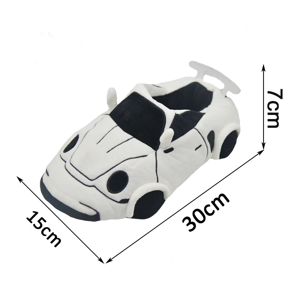 10 COLORS Vehicle Shape Plush Slippers Women Men Cartoon Car Warm Soft House Shoes Birthday Party Indoor Slipper