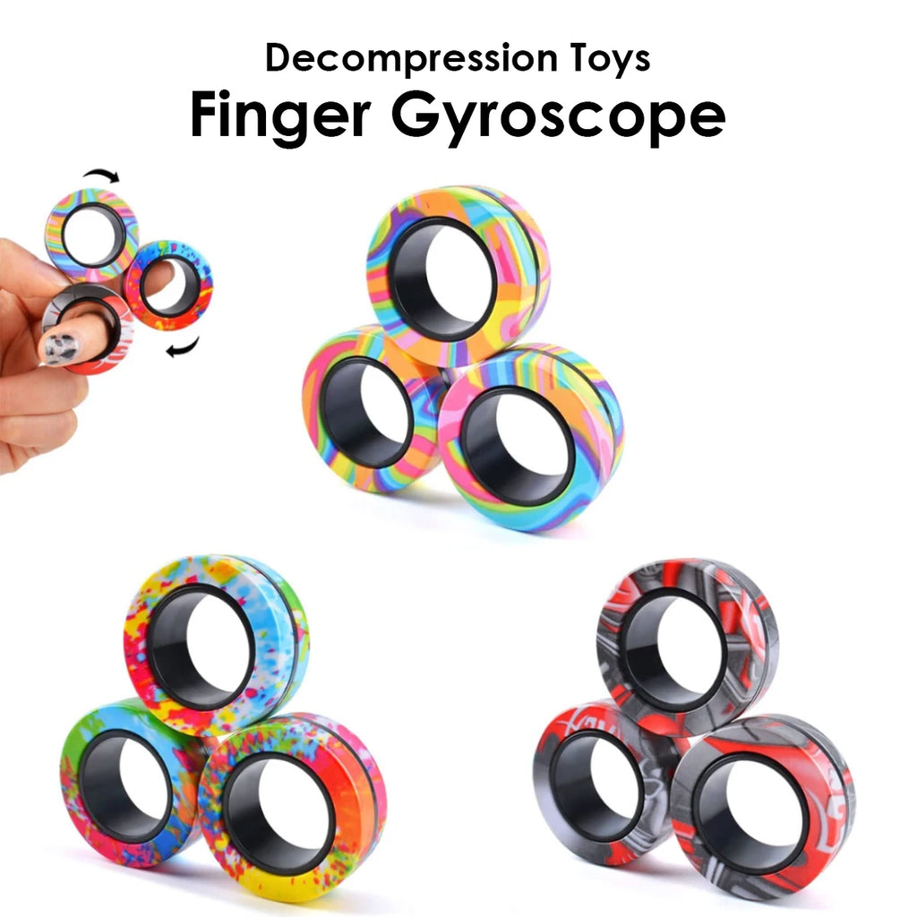 Magnetic Fidget Rings Set – 3-Piece Stress Relief Fidget Toy