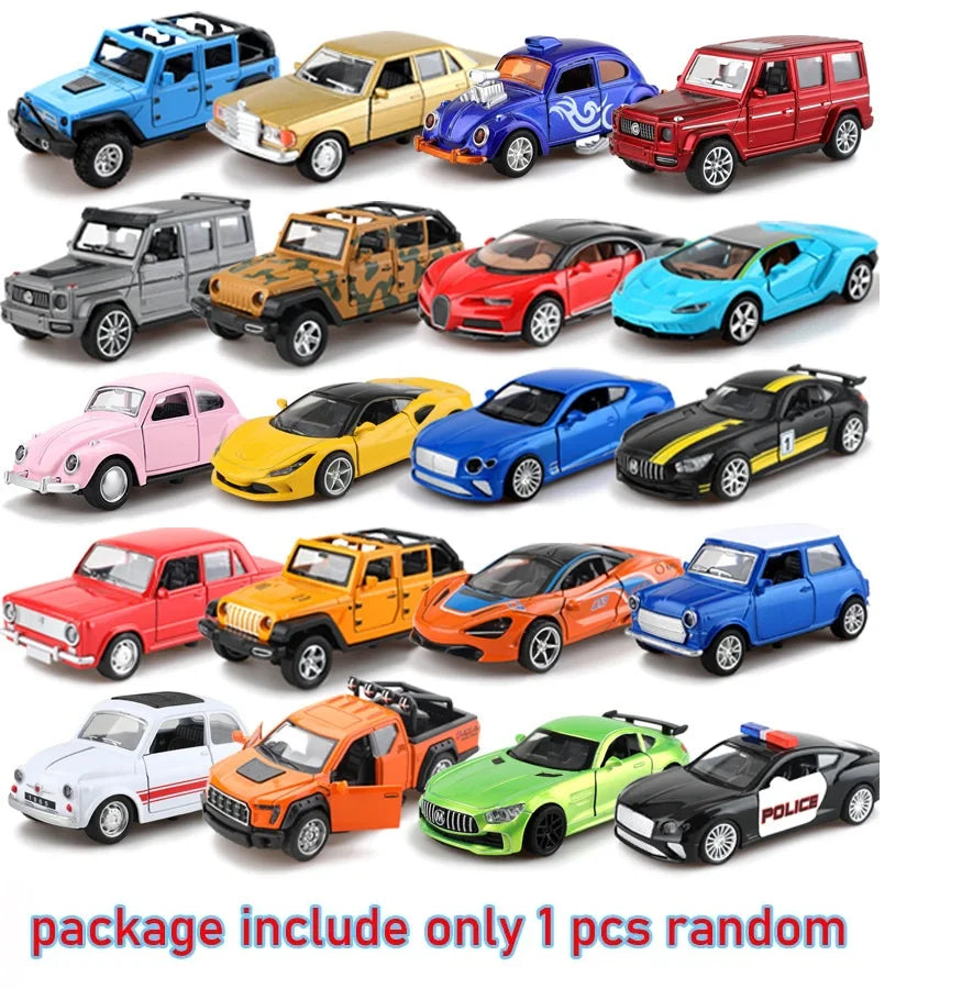 1pc random Scale 1:64 Alloy Toy Car Model Metal + ABS Simulation SUV Sports Racing Car Model kids Sales Toys Boys