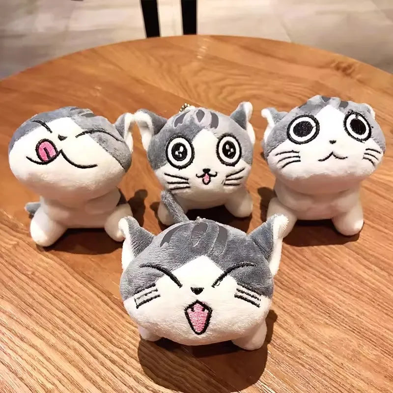 Kawaii Cute Mini Plush 10cm Cats Animal Stuffed Doll Keychain Instagram Style Bag Hanging Schoolbag Pendant Kids Gift