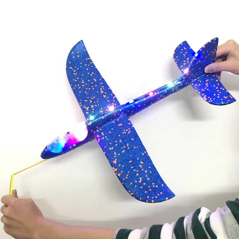 50/33CM Big Foam Plane Glider Hand Throw Airplane LED Inertial EPP Bubble Planes Outdoor Launch Kids Toys for Children Boys Gift