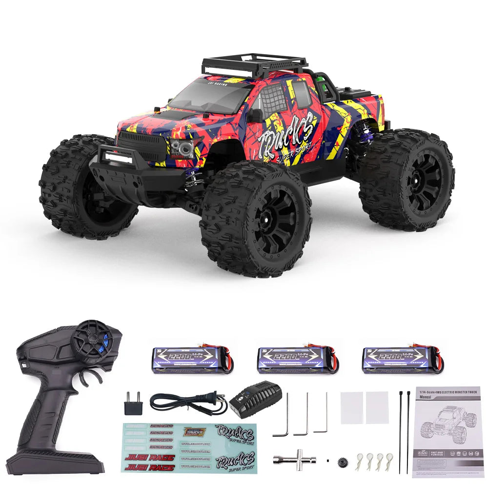 High Speed RC Car 1:14 4WD Brushless Off Road Racing Truck