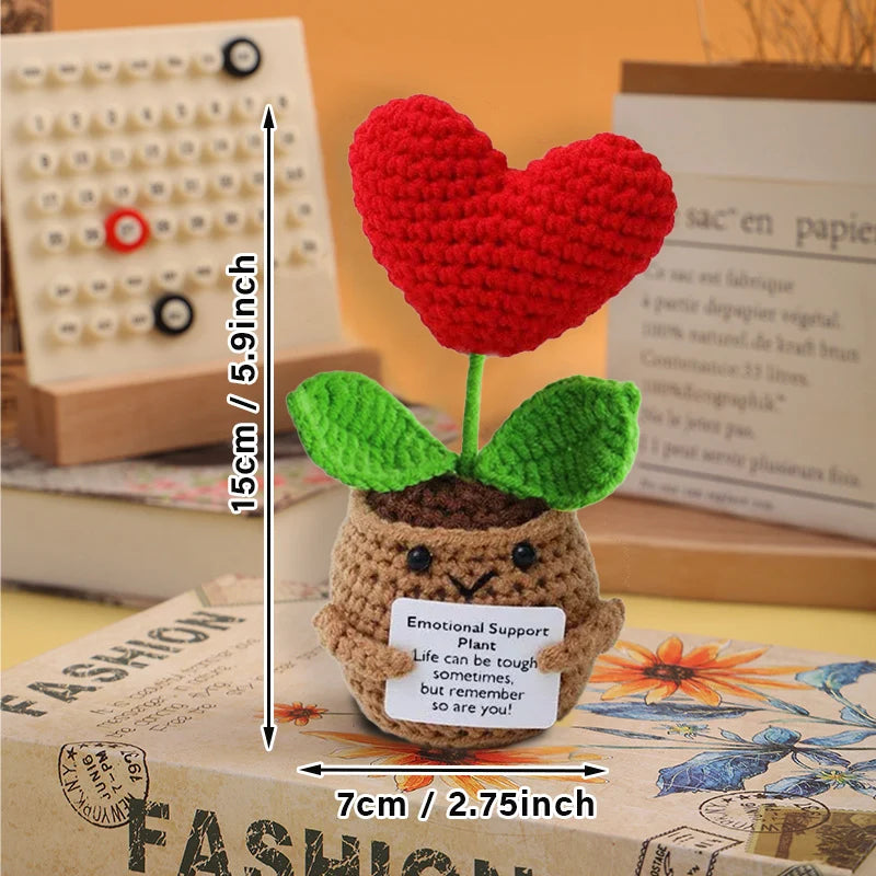 Custom Crochet Dolls Handmade Pocket Hug Animal Positive Plant Bespoke Unique Knitted Doll Plush Toy Gift for The One I Love