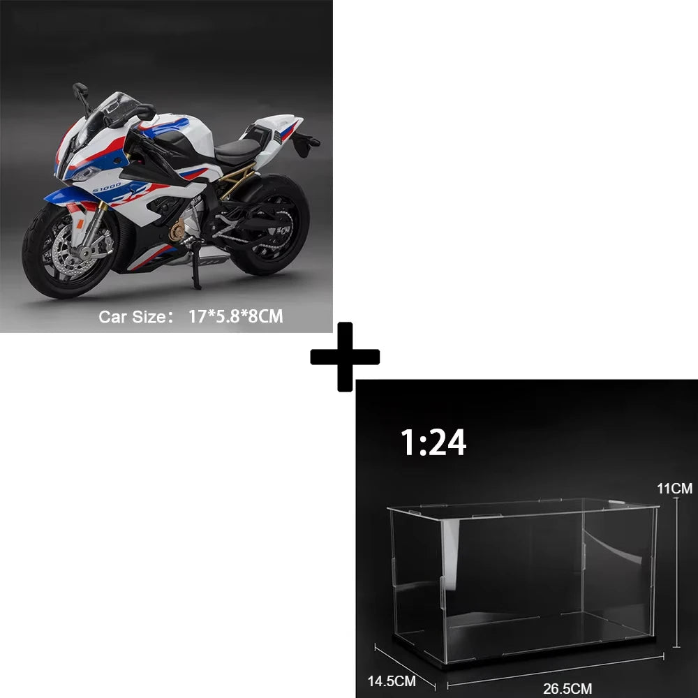 1:12 S1000RR Model Motorcycles Kawazaki NINJA H2R Toys Alloy Diecast Sound Light Shock Absorption Simulation Motorcycle Boy Gift