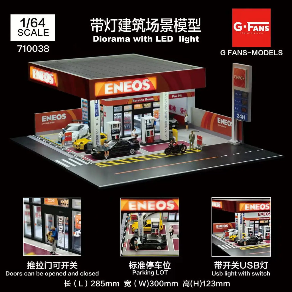 1:64 Car Garage Diorama – Mini Parking Lot Display Scene