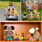 25CM Kawaii Jungle Animal Plush Toys Forest Animal Plush Dog Zebra Elephant Lion Fox Giraffe Children's Toys Doll Birthday Gift