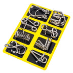 Metal Brain Teaser Puzzle Set – 8-Piece IQ Logic Games